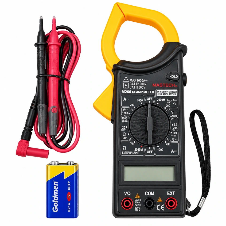 Mastech M266 Digital Clamp Meter – 1000A AC Current Tester with ...